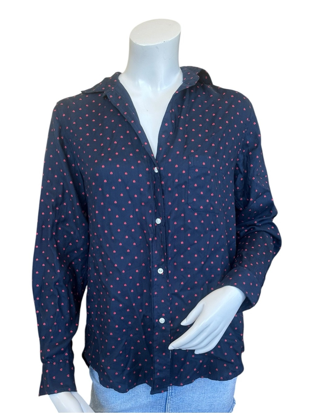 Grayson Navy Blue & Red Ladybug print The Hero Shirt Frank & Eileen Size 2